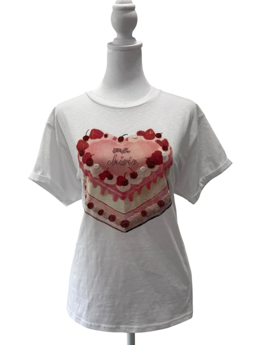 NWT cupcakes & cashmere Ma ChérieHeart Cake Graphic Tee Size L Vintage Inspired